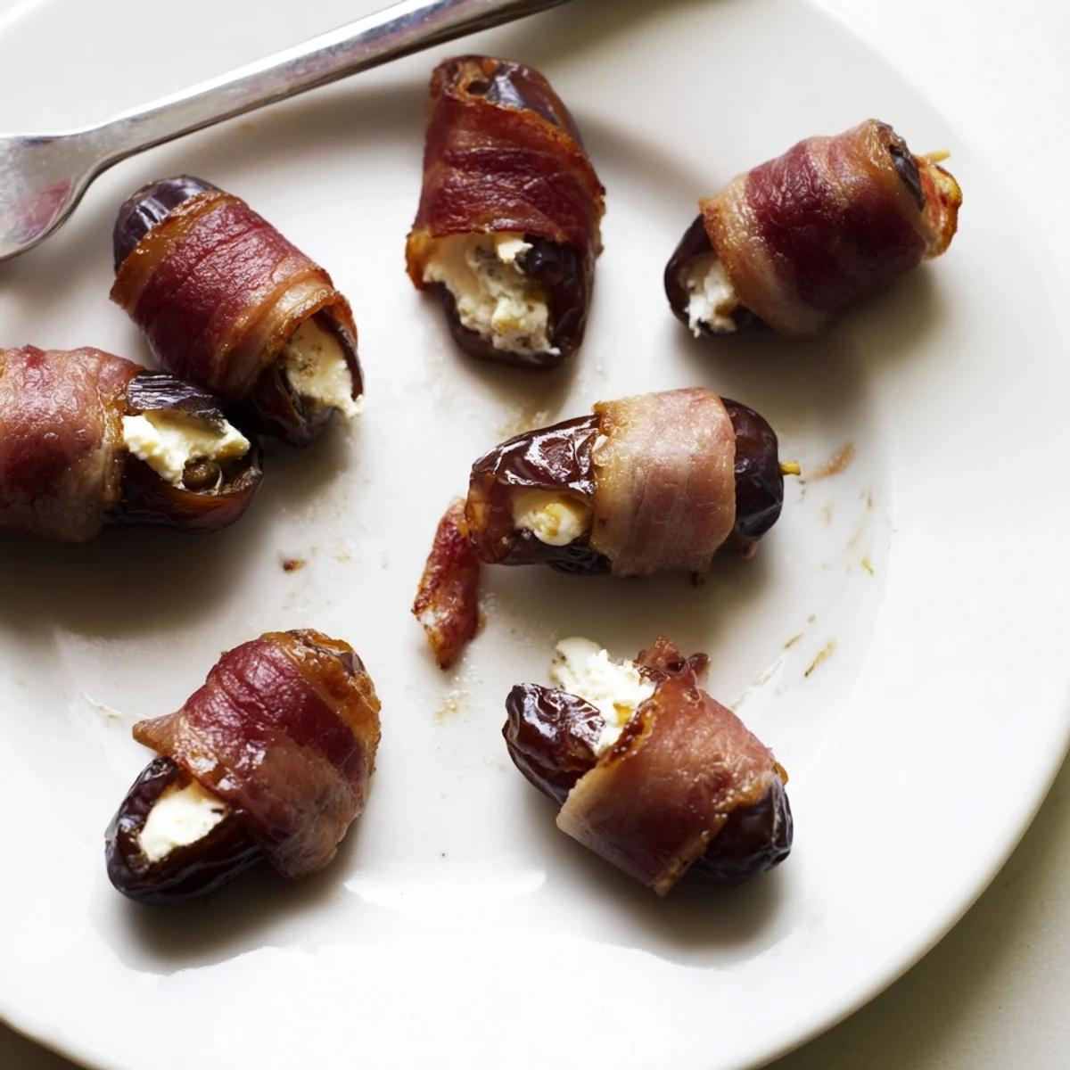 Savory bacon embraces sweet Medjool dates filled with goat cheese, a delicious Mediterranean appetizer.