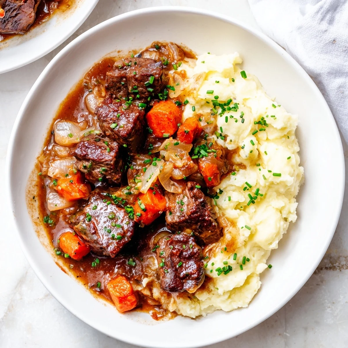 Sizzling beef and vegetables in apple cider create an aromatic Fall Apple Cider Stew, perfect for dinner.