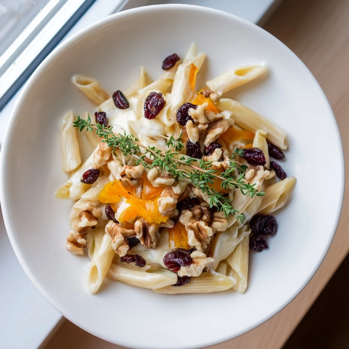 Creamy, delightful Baked Brie & Cranberry Pasta, a comforting main dish with bubbly cheese and sweet cranberries.