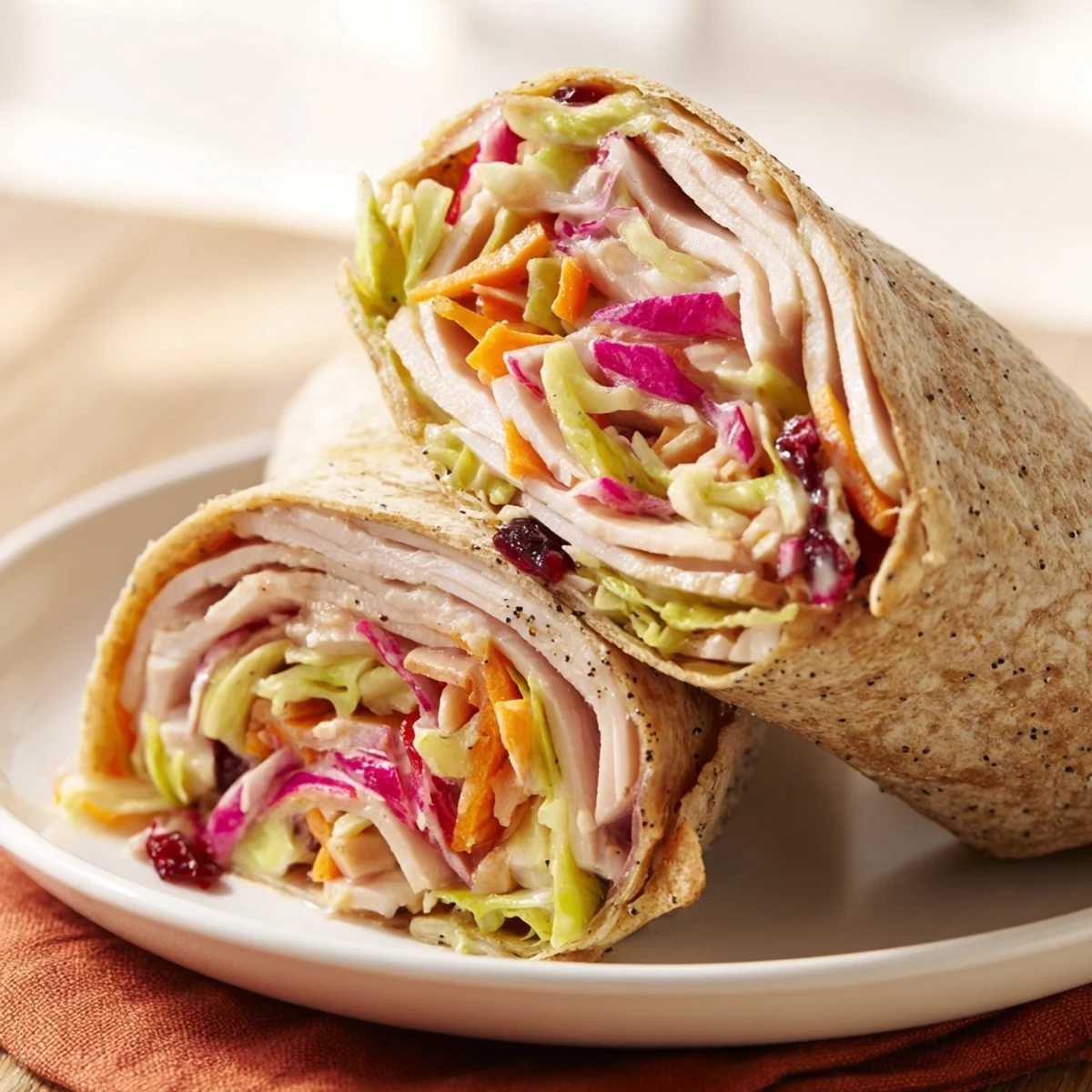 Cranberry Apple Slaw Turkey Wrap