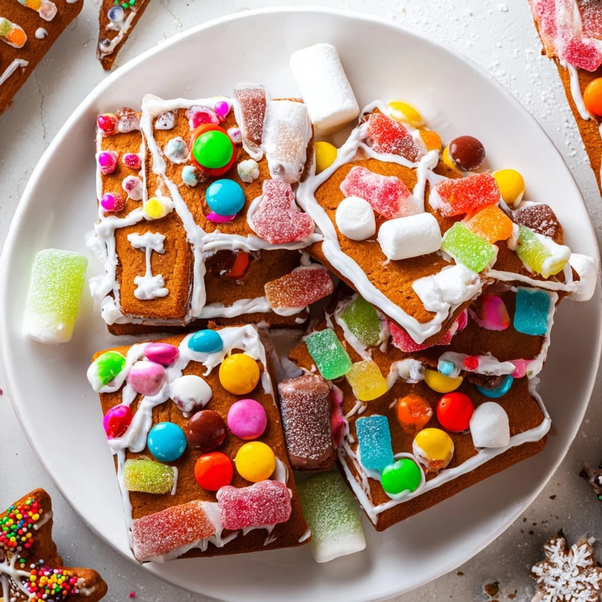 Decorate your own miniature Gingerbread House, complete with candies, a snowy coconut, and berries.