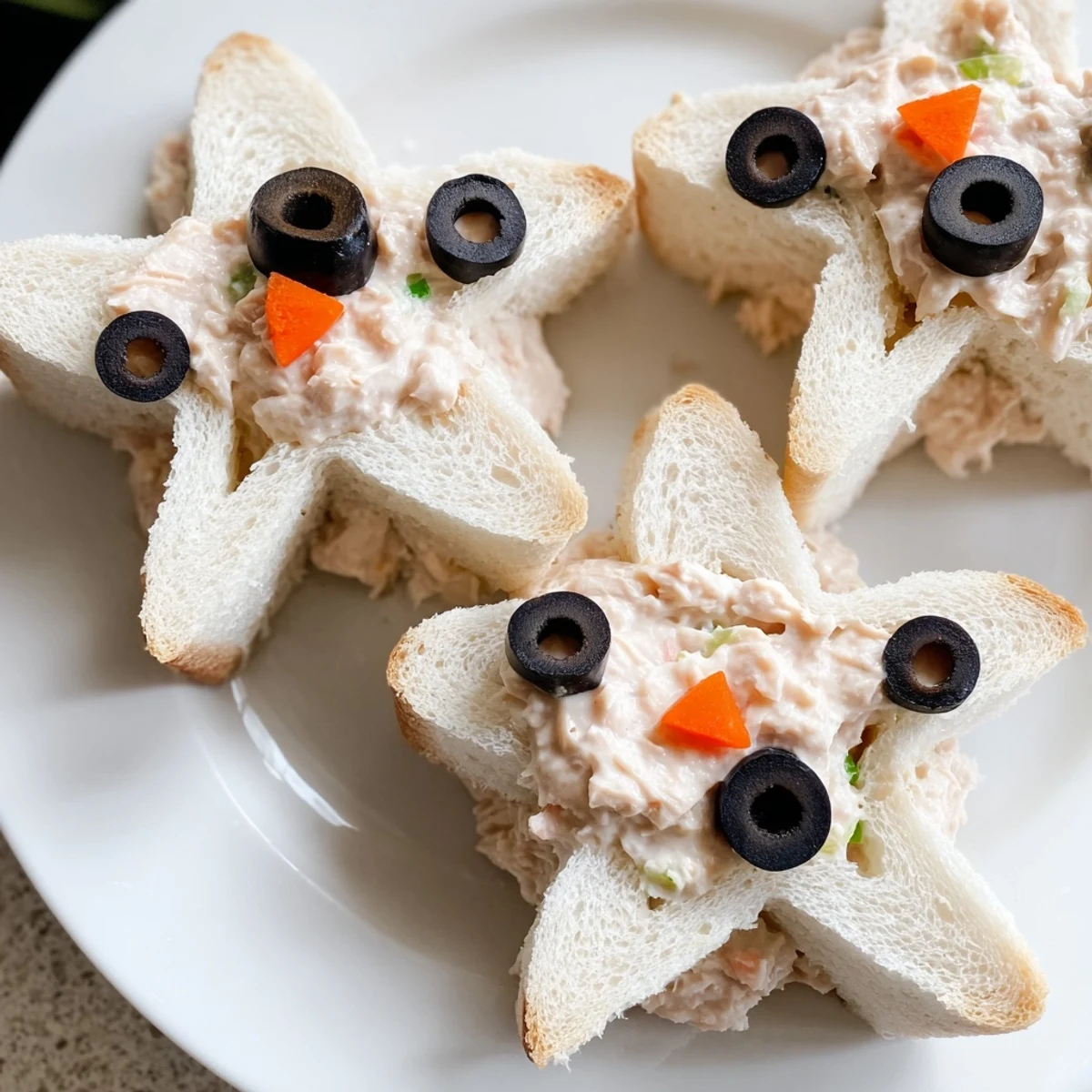 Freshly made Mini Starfish Sandwiches: Imagine delightful starfish sandwiches ready to be served.