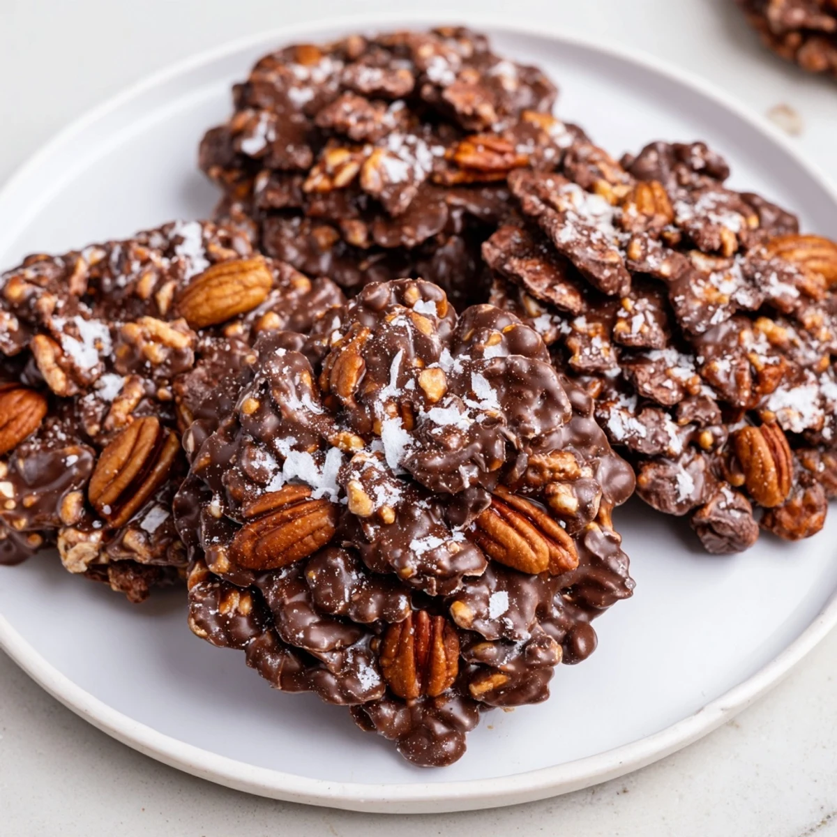 Indulge in these homemade Rustic Dessert: Pinecone Chocolate Nut Clusters, rich chocolate and nut clusters.