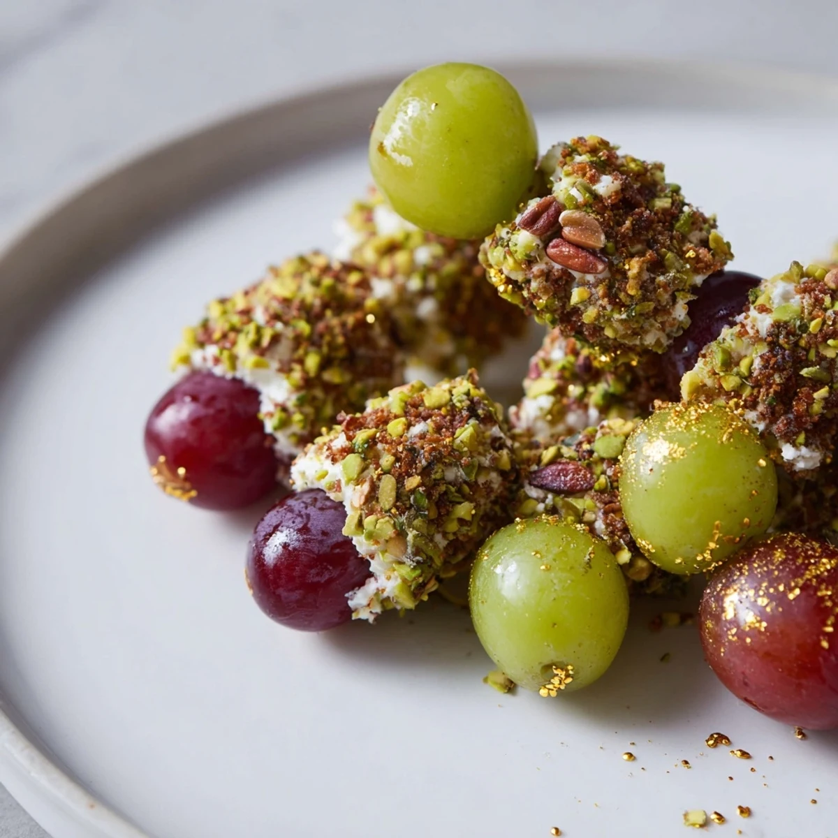 Sparkling Grape Cluster Appetizer: Creamy cheese-covered grapes with toasted nuts, a beautiful party-ready appetizer.