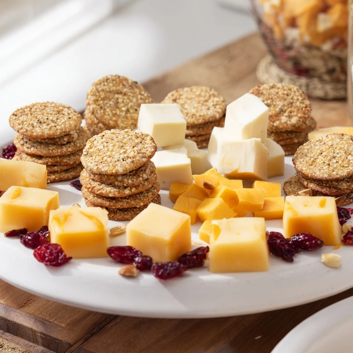 Enjoy the inviting textures of the Work From Home Desk Treat, this convenient cracker and cheese bite.