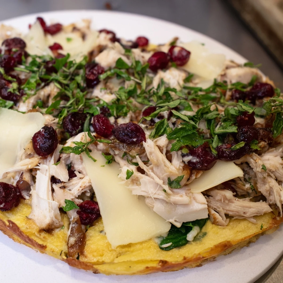 Bite into this delicious Chicken and Brie Holiday Wrap, with cranberry sauce oozing out.