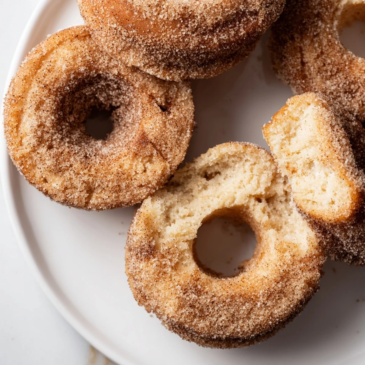 Warm, air-fried 1-Minute Air Fryer Donuts with a glistening, buttery glaze and a perfect sugar coating.