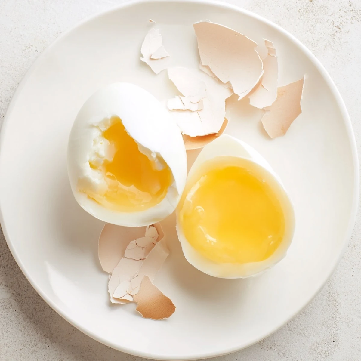 Shiny, golden Air Fryer Boiled Eggs, ready to peel and enjoy as a quick, protein-packed breakfast.