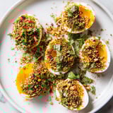 Fragrant Dukkah-Spiced Eggs, featuring perfectly cooked eggs and crunchy dukkah spice, are ready to eat.