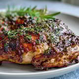 Sheet pan herb chicken with root veggies, golden chicken thighs and roasted carrots, parsnips, and sweet potatoes in a single pan.