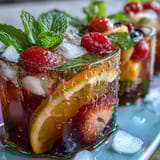 DIY lemonade bar featuring sliced citrus, berries, and herbs for a refreshing graduation celebration.