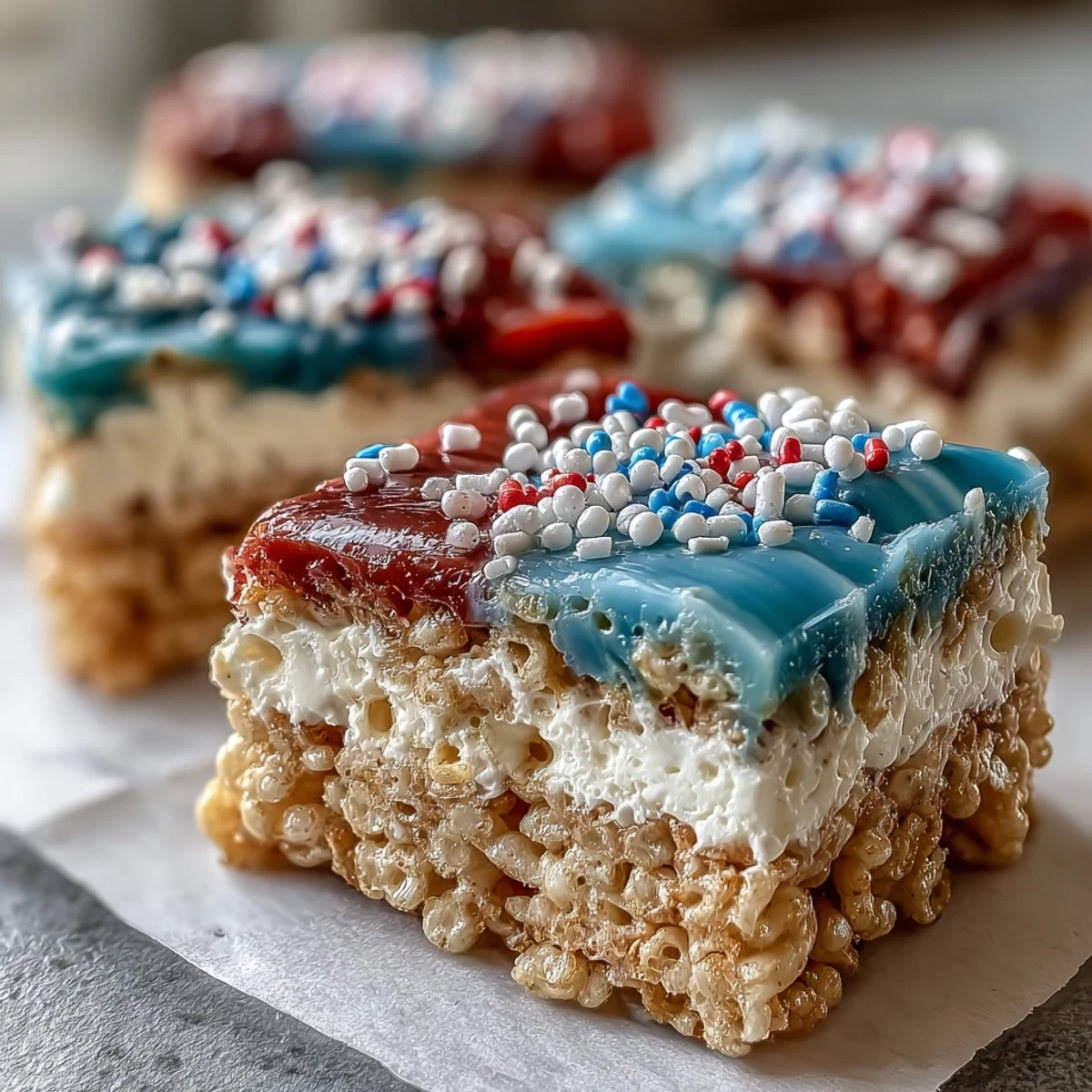 4th july patriotic rice krispies