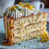 Zesty Mother's Day Lemon Curd Layer Cake, beautifully frosted for celebration.