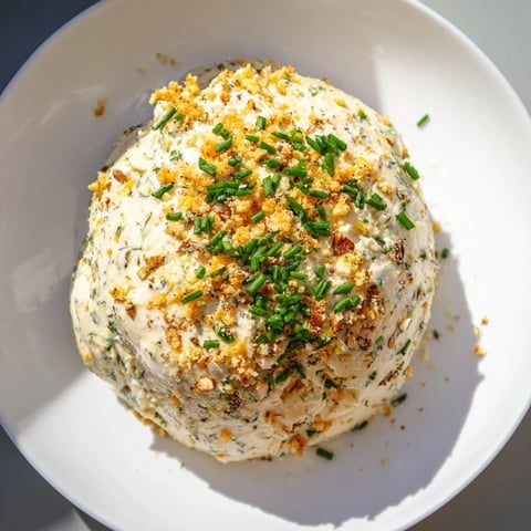 A perfectly round Classic Cheese Ball with Ranch Seasoning coated in toasty, crunchy pecans.