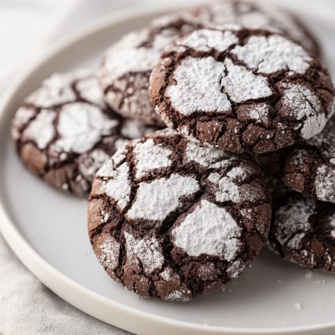 Golden-brown air-fried chocolate crinkle cookies, crackled on top, perfect for a sweet treat.