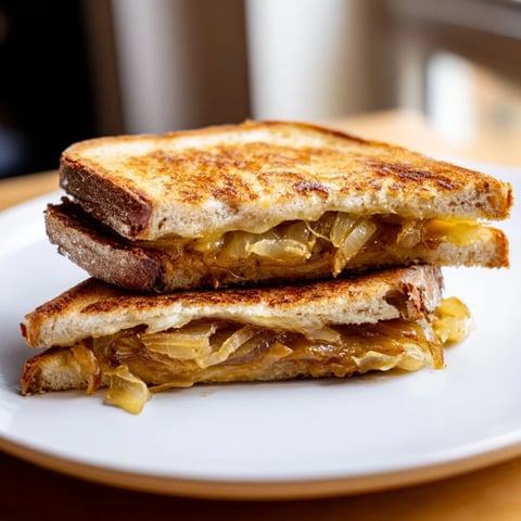 Golden and melty, this Caramelized Onion and Gruyère Grilled Cheese sandwich is pure comfort.