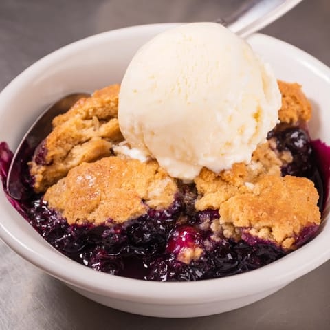 Warm Blueberry Cobbler Delight