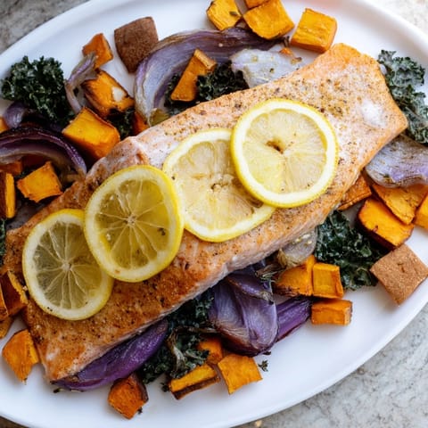 Sheet-Pan Salmon Winter Vegetables