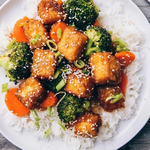 Sesame Tofu Broccoli Rice