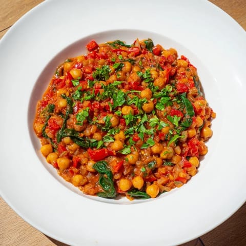 Vegetarian Chickpea Spinach Skillet