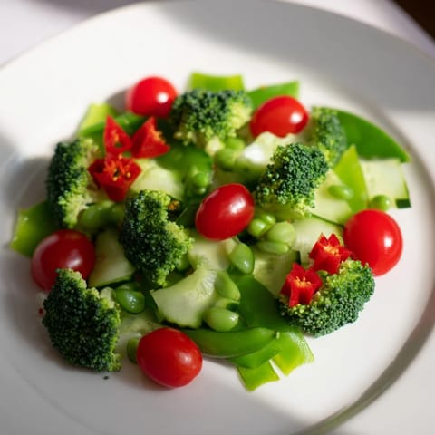 A colorful Holly Leaf Veggie Board, showcasing fresh broccoli, bell pepper and cherry tomatoes alongside a refreshing dip.