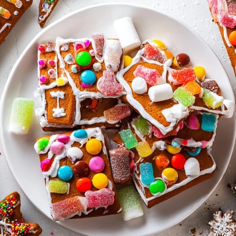 Decorate your own miniature Gingerbread House, complete with candies, a snowy coconut, and berries.