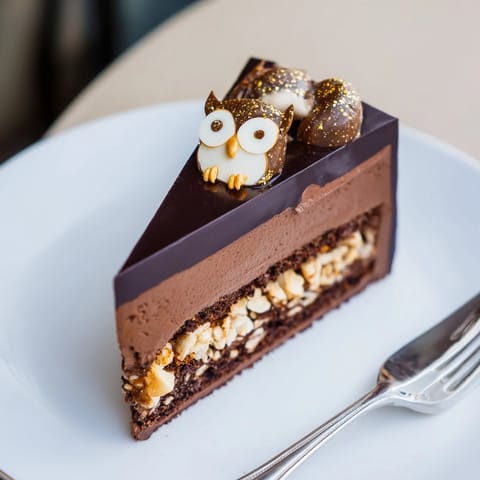 Hibou chocolate hazelnut entremet