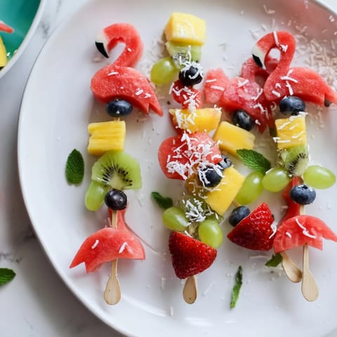 Flamingo Fruit Skewer Platter