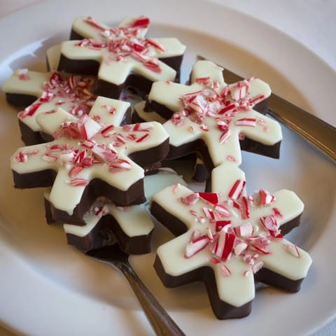 Peppermint Bark Snowflakes Treat