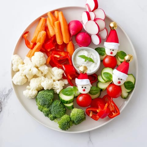 Savory Veggie Santa Hat Platter