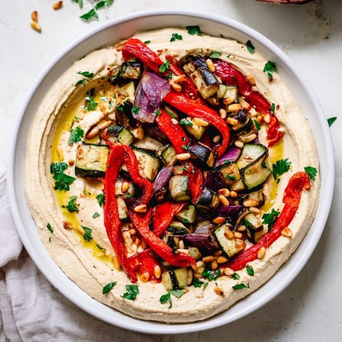 Creamy Hummus Roasted Veggies
