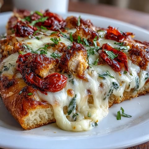 Sliced Marry Me Chicken Pizza reveals a saucy, herb-filled topping and a perfectly baked, golden-brown crust.