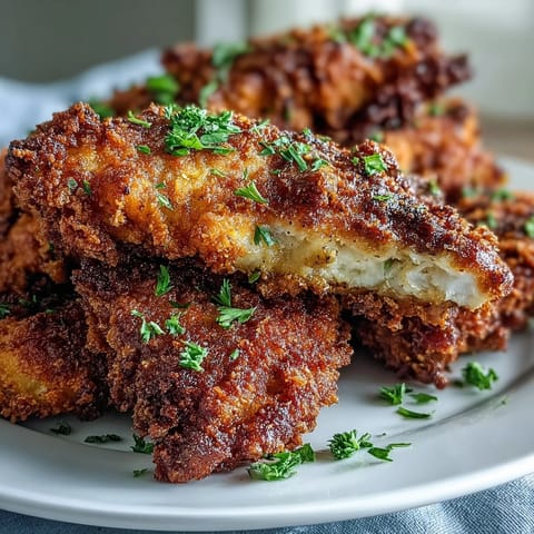 Crispy Turmeric Chicken Tenders with golden crust and warm, fragrant spices, served with a creamy dipping sauce for a family-friendly meal.  