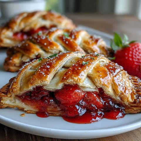 Sweet strawberry filling peeks through a buttery lattice top on these portable hand pies, perfect for outdoor gatherings.  