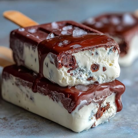 Vanilla Bean Frappuccino Fudge Pops with rich coffee and creamy vanilla flavor, frozen into delightful summer treats.