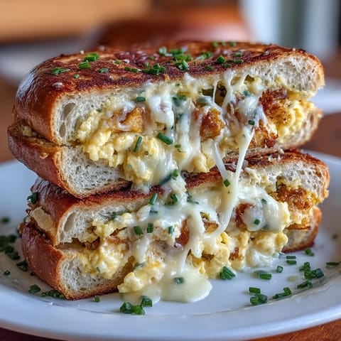 Fluffy baked eggs and melty cheddar on chewy whole wheat bagels make these high-protein breakfast sandwiches perfect for busy mornings.