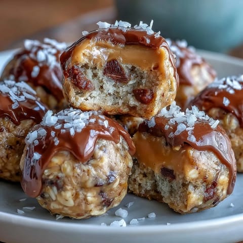 Wholesome oat bites with creamy peanut butter and mini chocolate chips, perfect for a quick energy boost or on-the-go snacking.