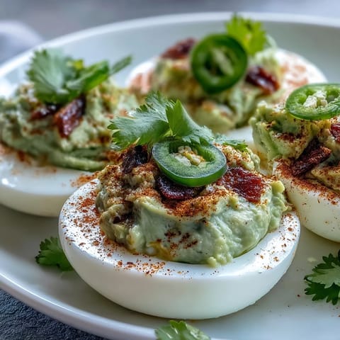 Guacamole Stuffed Deviled Eggs