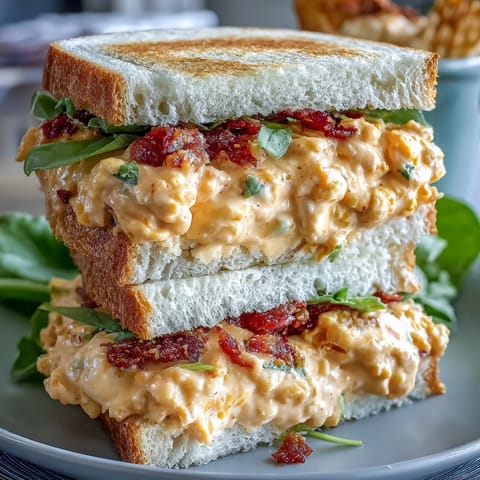 Creamy pimento cheese finger sandwiches on white bread, perfect for Derby parties and Southern gatherings.