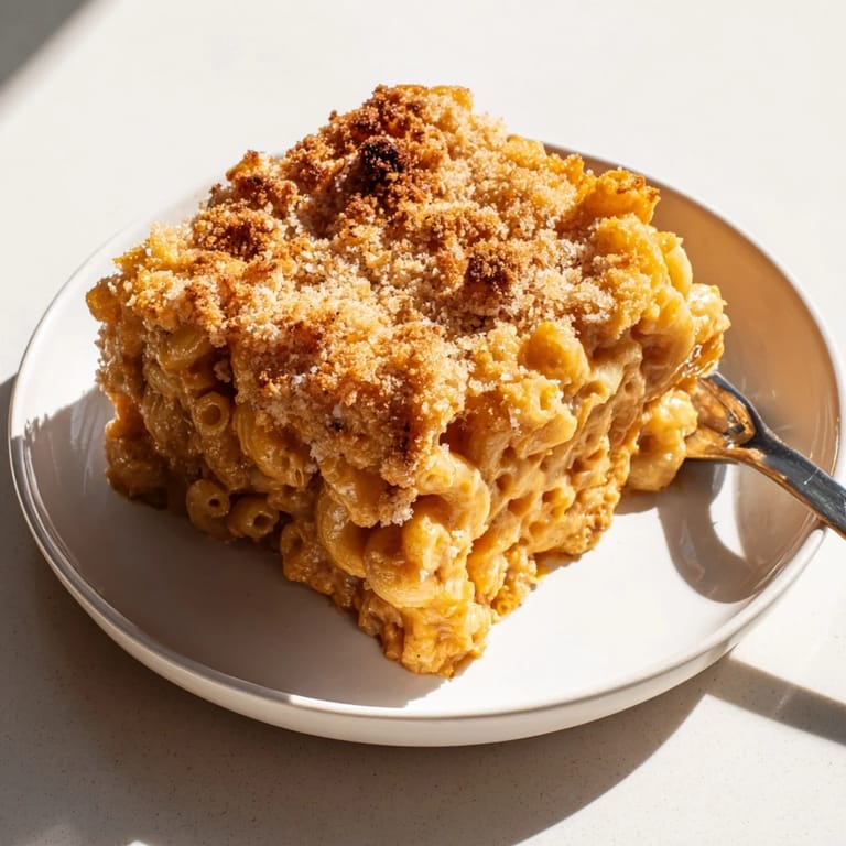 Delicious Baked Macaroni and Cheese, steamy and cheesy, perfect with a side salad.