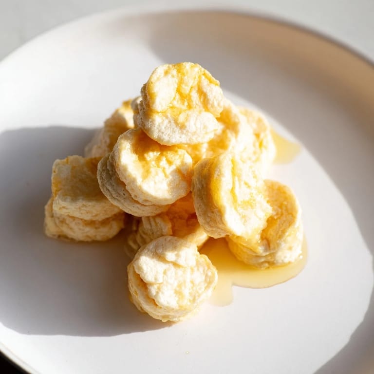 Tiny, fluffy pancake cereal, cooked to golden perfection, ready for syrup and enjoyment.