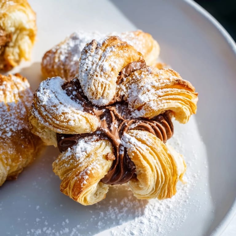 Irresistibly rich Nutella filling layered within beautiful Express Nutella Puff Pastry Snowflakes, baked to golden perfection.
