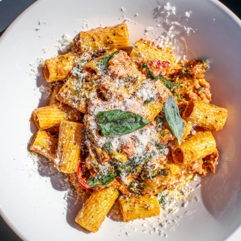 Enjoy a steaming bowl of delicious lightened-up vodka rosé Christmas pasta, ready in under an hour.