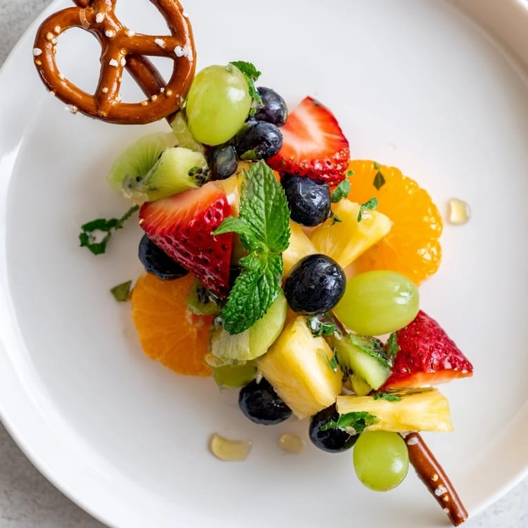 This vibrant Ornament Fruit Medley showcases juicy grapes, kiwi, and berries, ready to serve as a holiday treat.