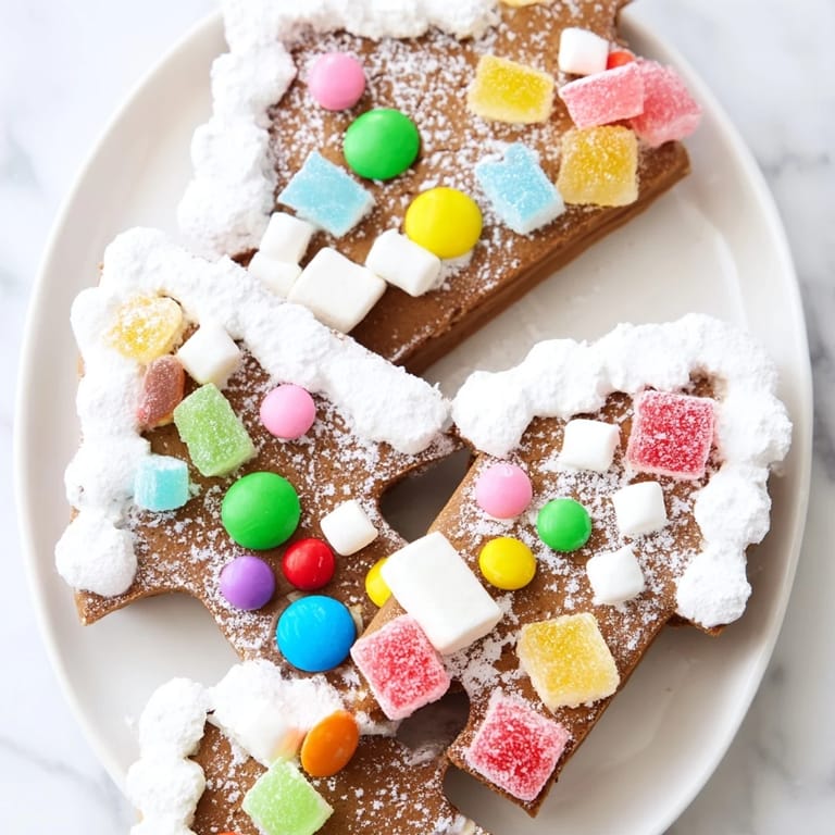 The colorful Gingerbread House Board offers a delicious array of edible décor elements for a fun, interactive dessert.