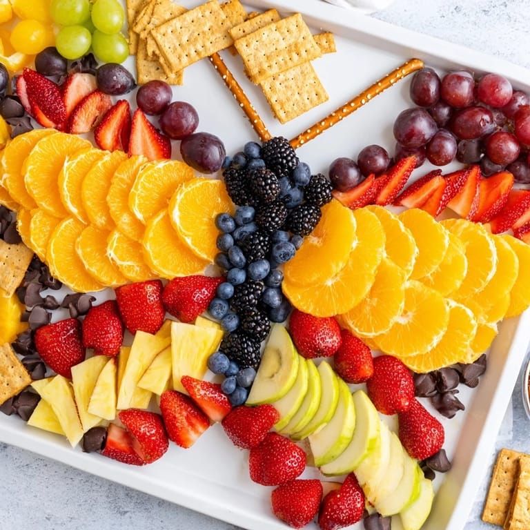 This gorgeous Monarch Magic Fruit Butterfly Tray features vibrant oranges, berries, and healthy treats for a party.