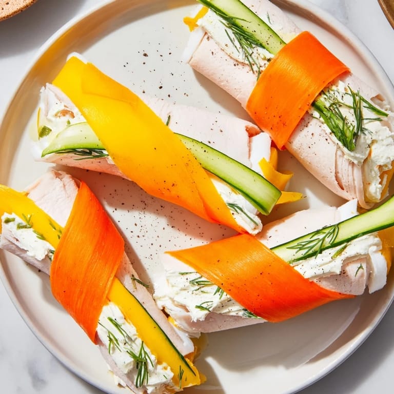 Enjoy this refreshing Ribbon Dancer appetizer: a quick and healthy snack with colorful vegetable ribbons.