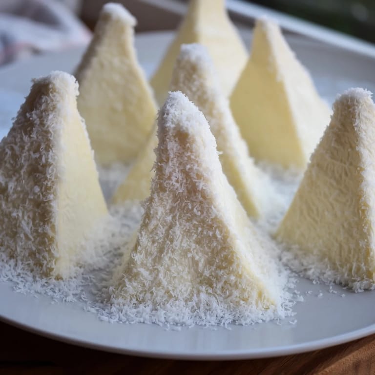 This elegant Snowcapped Range appetizer showcases Brie cheese resembling snowy mountain peaks.
