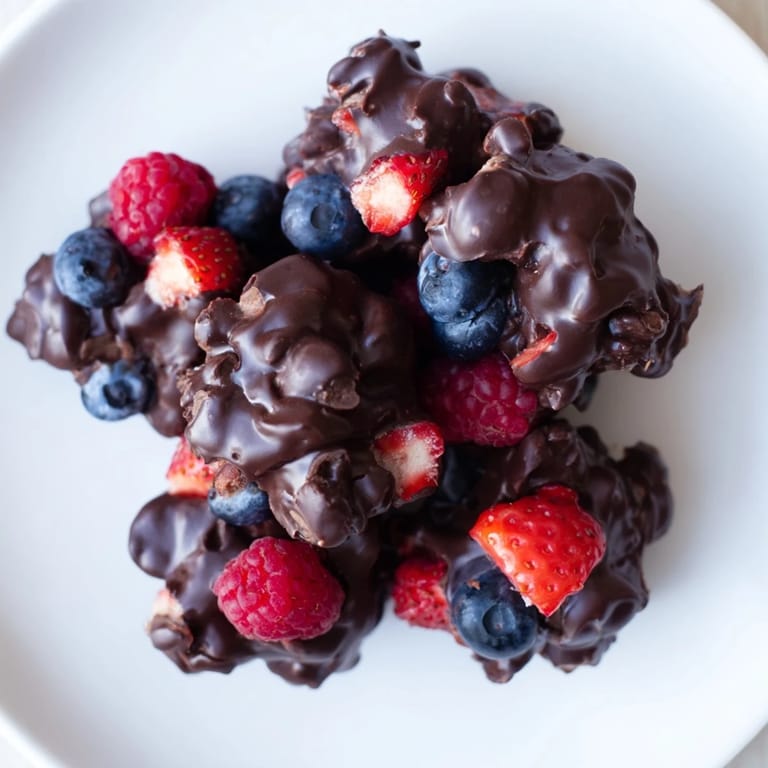 Close-up view of homemade Chocolate Yogurt Clusters: a delightful, healthy dessert for any occasion.
