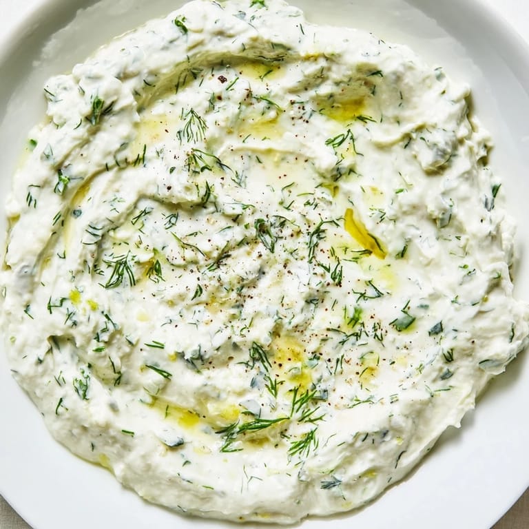 Close-up of the delicious Greek Yogurt Herb Dip; a flavorful and simple appetizer everyone can enjoy.